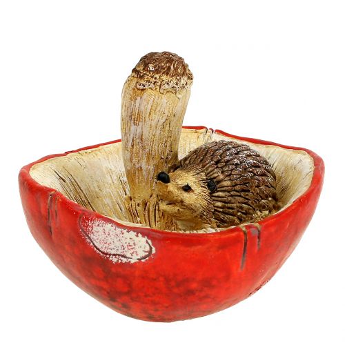 Floristik24 Figurine hedgehog on mushroom red-white H6cm