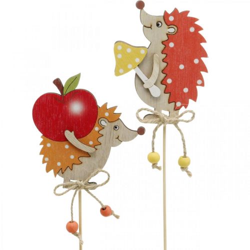 Floristik24 Flower stick hedgehog, wooden decoration, autumn figure H9.5cm L32cm 12pcs