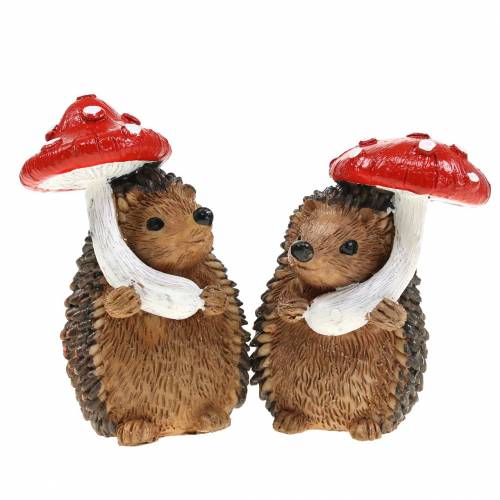 Floristik24 Autumn figurine hedgehog with mushroom H7cm 6pcs