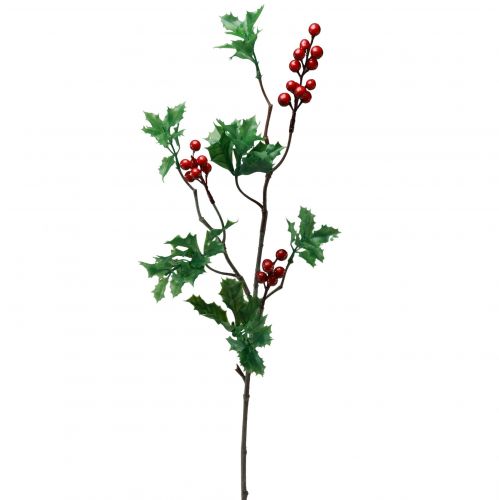 Floristik24 Ilex Artificial Holly Berry Branch Red Berries 75cm