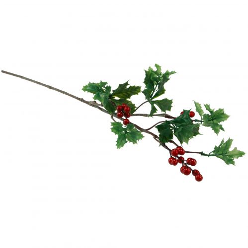 Product Ilex Artificial Holly Berry Branch Red Berries 75cm