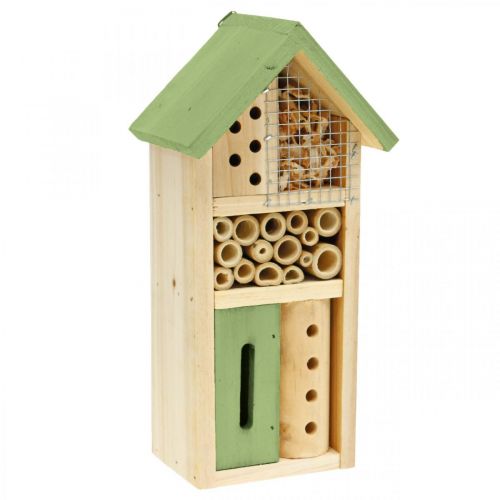 Floristik24 Insect Hotel Green Wooden Nesting Aid Garden Insect House H26cm