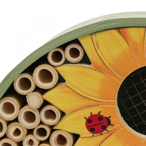 Insect Hotel Round Wooden Insect House Green Sunflower Ø25cm