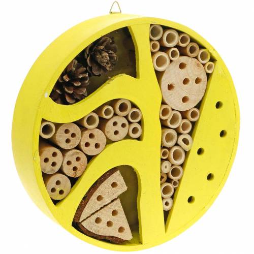 Floristik24 Insect hotel round yellow Ø25cm