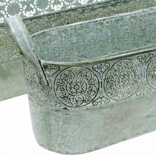 Floristik24 Metal planter box with handles Vintage planter Flower box, set of 2