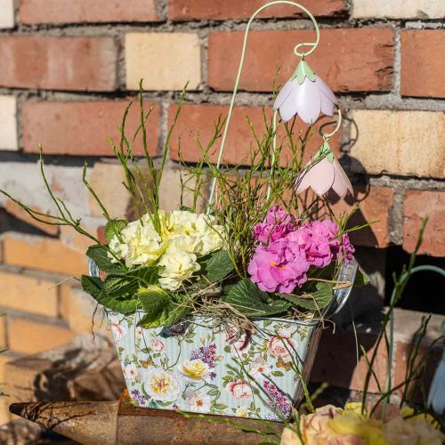Floristik24 Jardiniere rose planter metal decoration 20×12.5×10cm