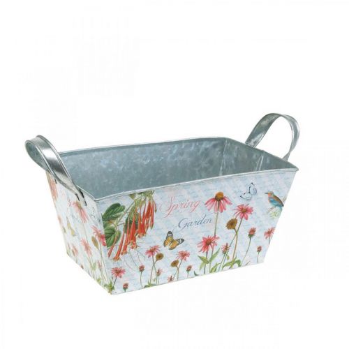 Floristik24 Jardiniere metal planter spring decoration 20 × 12 × 10cm