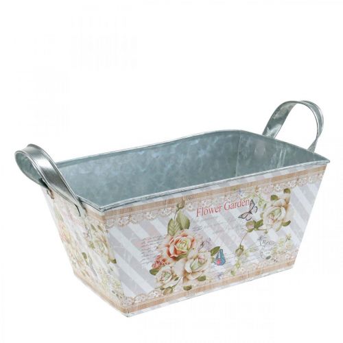 Floristik24 Jardiniere metal planter summer decoration 20 × 12 × 10cm