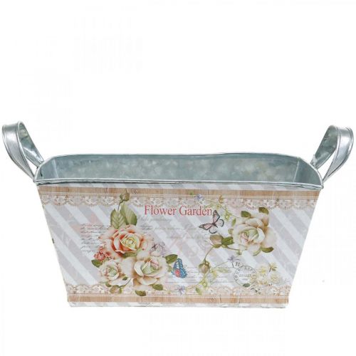 Floristik24 Jardiniere metal planter summer decoration 20 × 12 × 10cm