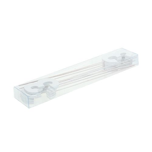 Product Anniversary number "3" on the staff white L27cm 10pcs