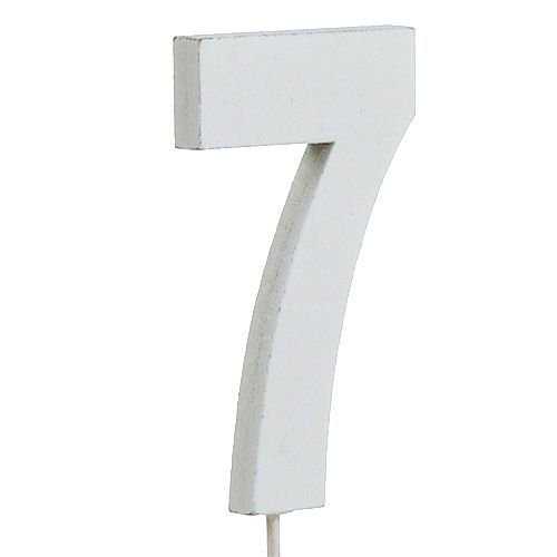 Anniversary number "7" on the staff white L27cm 10pcs