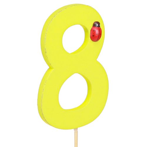 Product Anniversary number "8" Colorful number plug wood 7.5cm 16 pcs