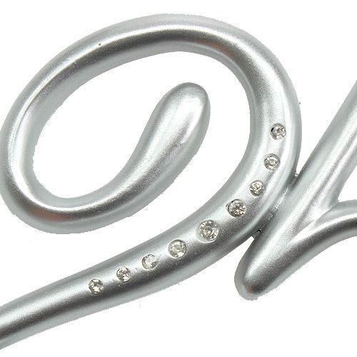 Floristik24 Number "25" to plug silver 15.5cm