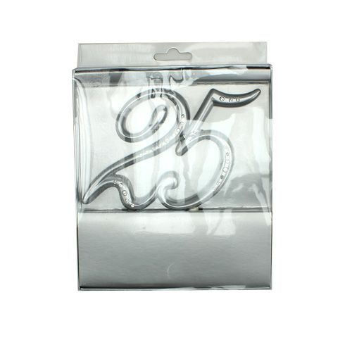 Floristik24 Number "25" to plug silver 15.5cm