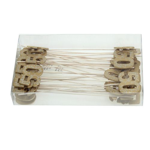 Floristik24 Wood number "50" on the staff gold 36pcs