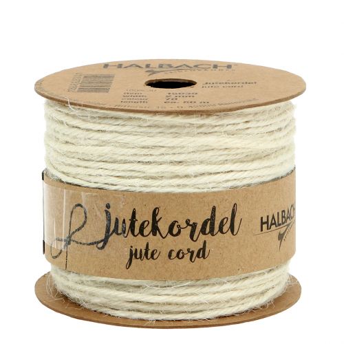 Floristik24 Jute cord white Cord for handicrafts Ø2mm 50m