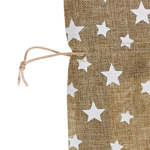 Product Jute sack with stars 23cm x 23cm H35cm natural
