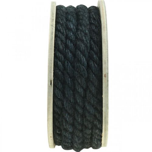 Product Jute cord black, decorative cord, natural jute fiber, decorative rope Ø8mm 7m