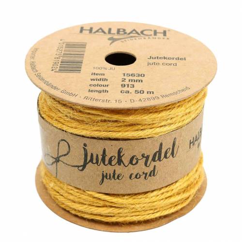 Floristik24 Jute Cord Yellow Ø2mm 50m