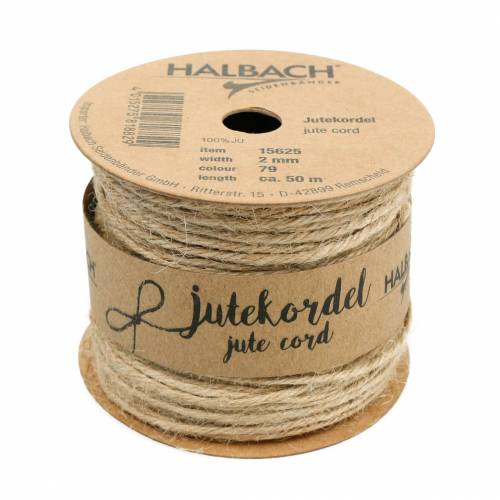 Floristik24 Jute cord natural Ø2mm 50m