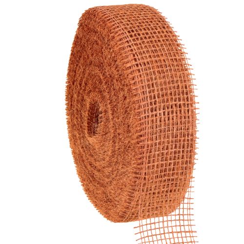 Jute ribbon, mesh ribbon, jute, ecological, terracotta red, 5cm wide, 40m long