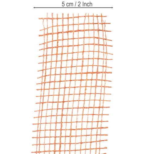 Product Jute ribbon, mesh ribbon, jute, ecological, terracotta red, 5cm wide, 40m long