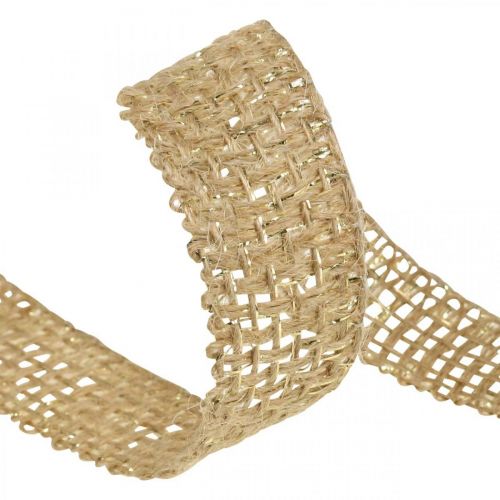 Floristik24 Jute ribbon natural, gold decorative ribbon jute decoration 25mm 10m