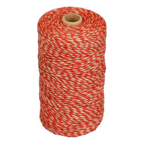 Product Jute ribbon jute cord jute string red natural colour Ø2.5mm 200m