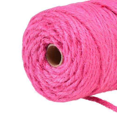 Product Jute ribbon cord jute decorative ribbon jute fuchsia Ø4mm 100m