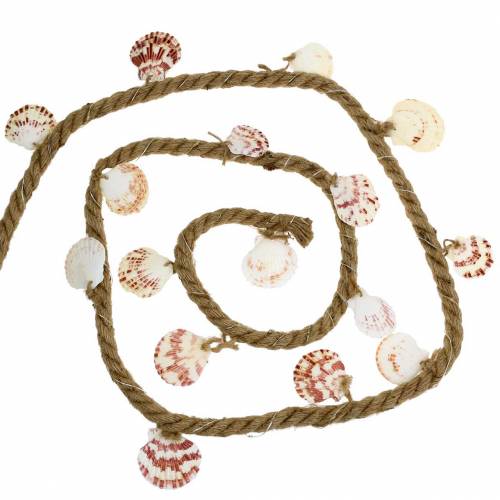 Floristik24 Jute cord with shells and LED 200cm decoration fish restaurant