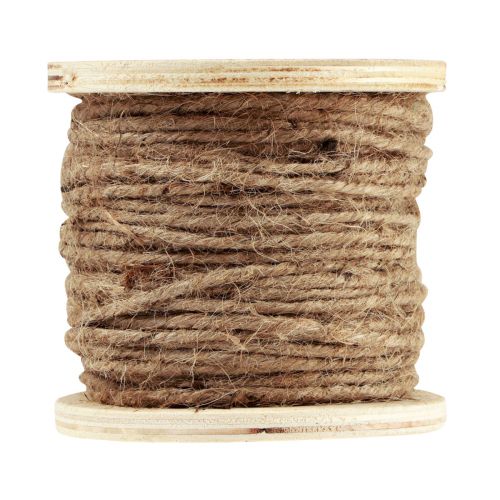 Jute cord jute ribbon on wooden spool jute decoration natural 130g