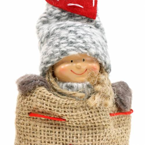 Product Christmas decoration jute sack with doll H30cm 2pcs