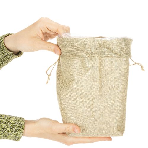 Jute bag 13.5×11cm H25cm | Floristik24.co.uk