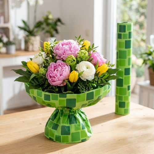 Product Paper Mosaic Bouquet Wrapping Roll, 25 cm x 100 m