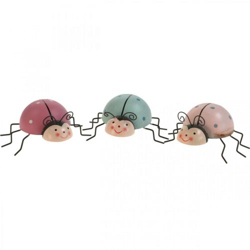 Beetle deco figure pastel spring decoration metal 8.5×10.5cm 3pcs