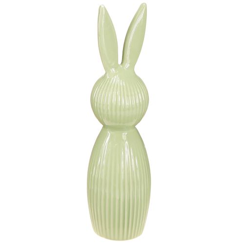 Floristik24 Ceramic Easter bunny figurine in pastel green, table decoration, 22cm, 2 pieces