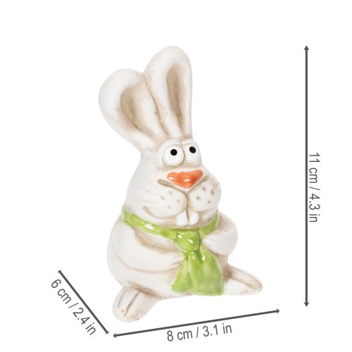 Product Easter Bunny Figurines, Hand-Painted Ceramic Decorations, Fun Design for Easter Decorating, 11cm, 4 Pieces