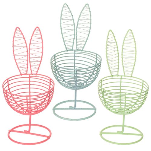 Product Wire rabbit as an open decorative object for modern spring and Easter ideas, 16cm, 3 pieces