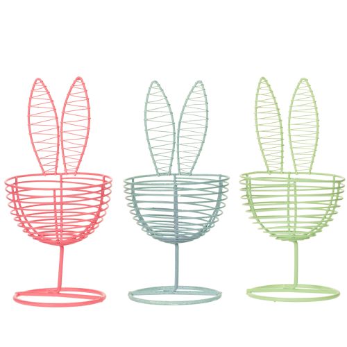 Product Wire rabbit as an open decorative object for modern spring and Easter ideas, 16cm, 3 pieces