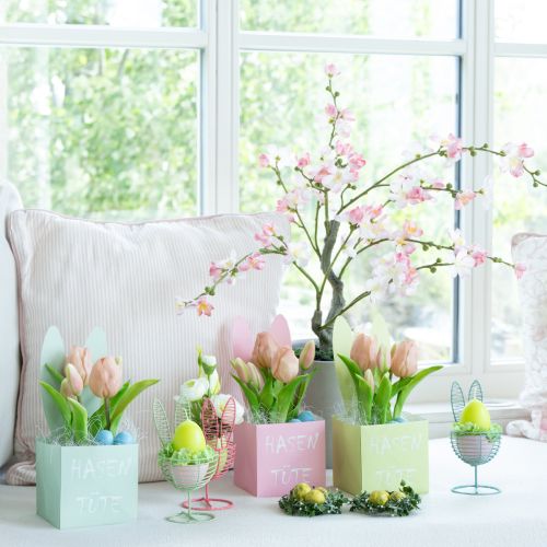 Product Wire rabbit as an open decorative object for modern spring and Easter ideas, 16cm, 3 pieces