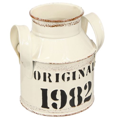 Floristik24 Jug Metal Decoration &quot;Original 1982&quot; Cream Rust H13cm 2pcs