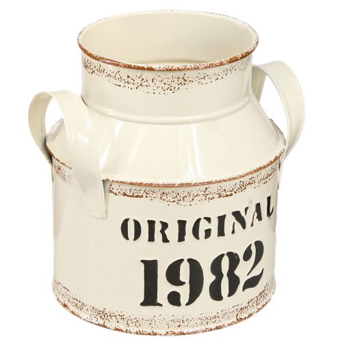 Floristik24 Jug Metal Decoration &quot;Original 1982&quot; Cream Rust H16cm 2pcs