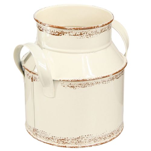 Product Jug Metal Decoration "Original 1982" Cream Rust H16cm 2pcs
