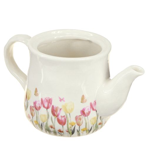 Ceramic jug with floral motif for springtime accents in the living area 20cm