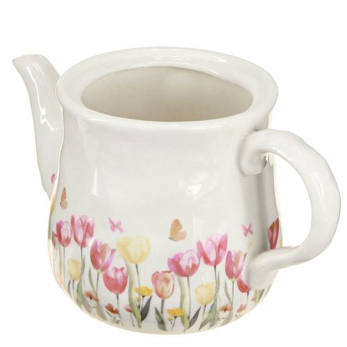 Product Ceramic jug with floral motif for springtime accents in the living area 20cm