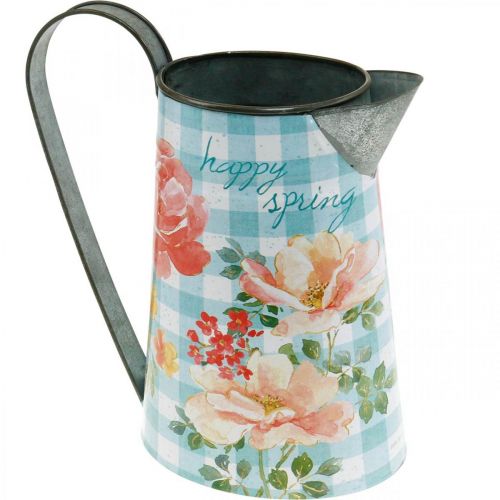 Flower vase deco jug metal vintage garden decoration planter H23cm