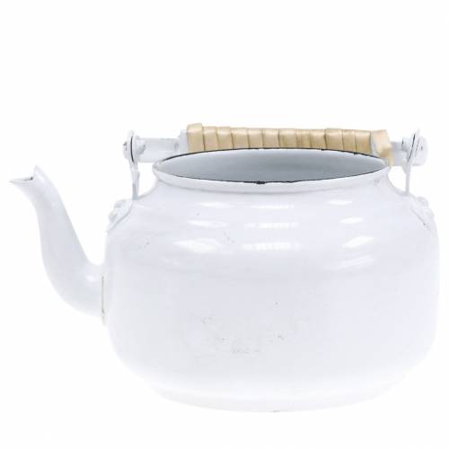 Product Decorative teapot planter metal white Ø8.6cm H16cm