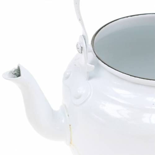 Product Decorative teapot planter metal white Ø8.6cm H16cm