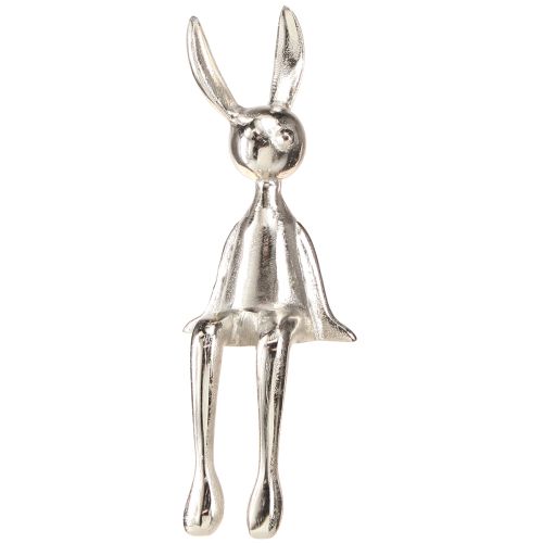 Floristik24 Edge Stool Rabbit Easter Bunny Metal Silver 12×11×34cm
