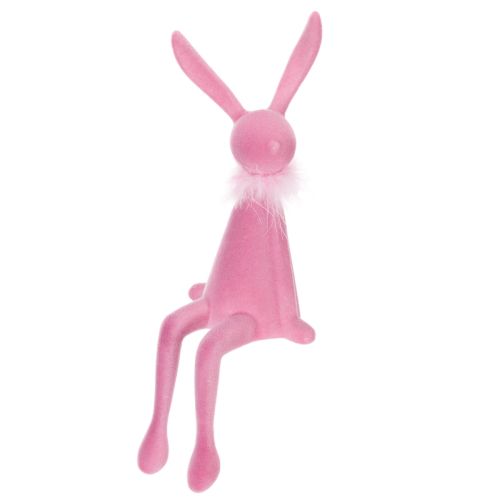 Product Easter bunny decoration, shelf sitter with feather boa for sideboard or shelf, 36cm, 2 pieces